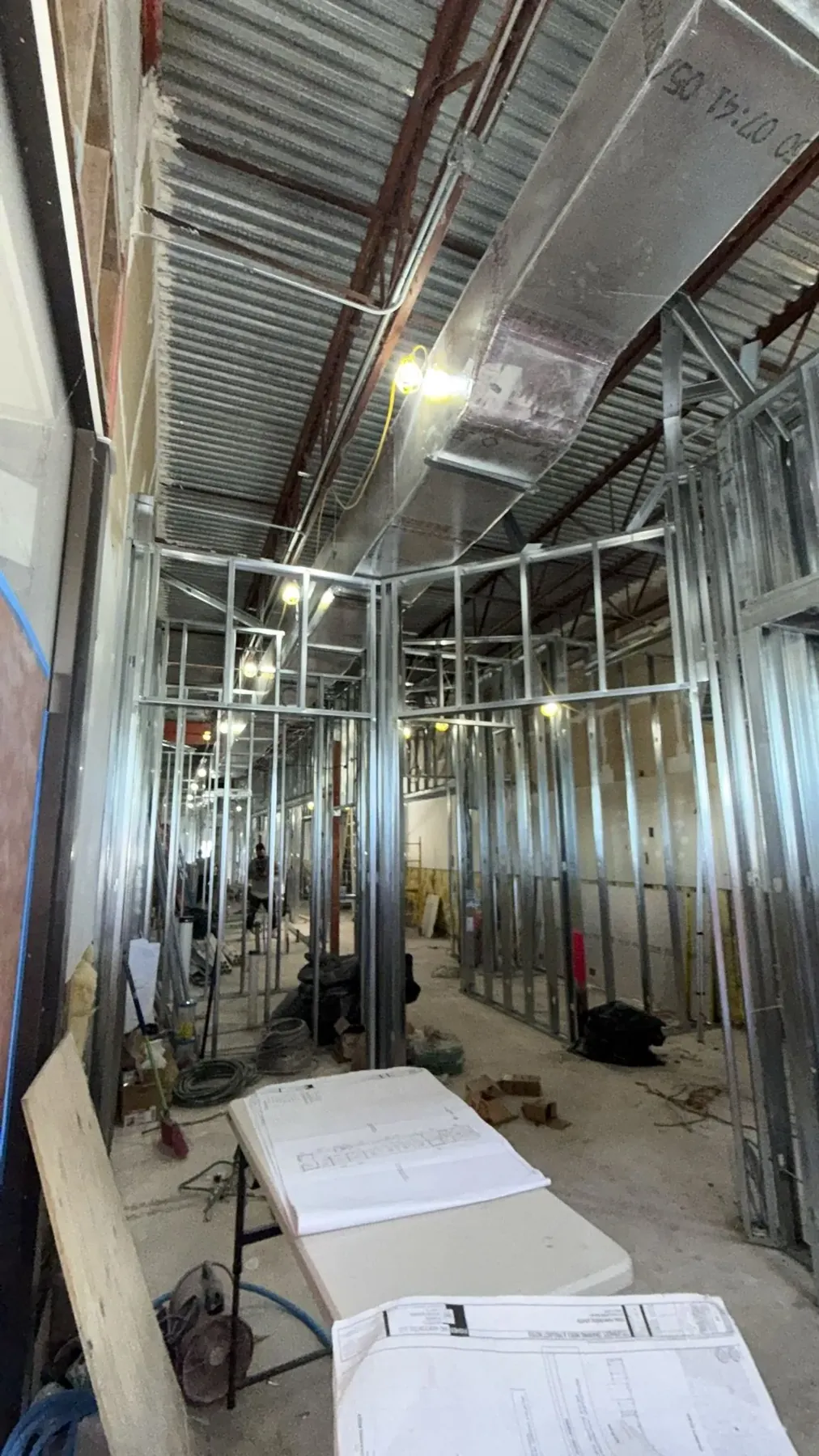 Metal stud room framing under open deck