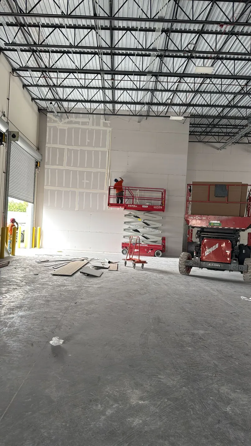 Tall warehouse walls in progress